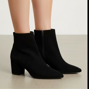 Marc Fisher Boots Black Leather Suede Pointed Toe witchy academia 10 capsule